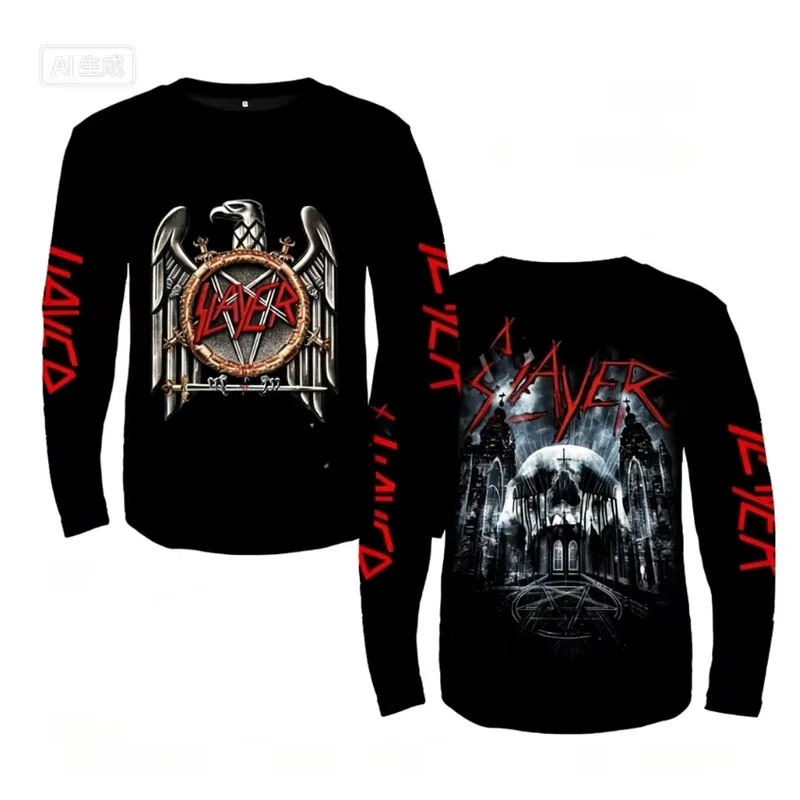 Men'S Fashion T Shirts - Koszulka z długim rękawem 3D Rock