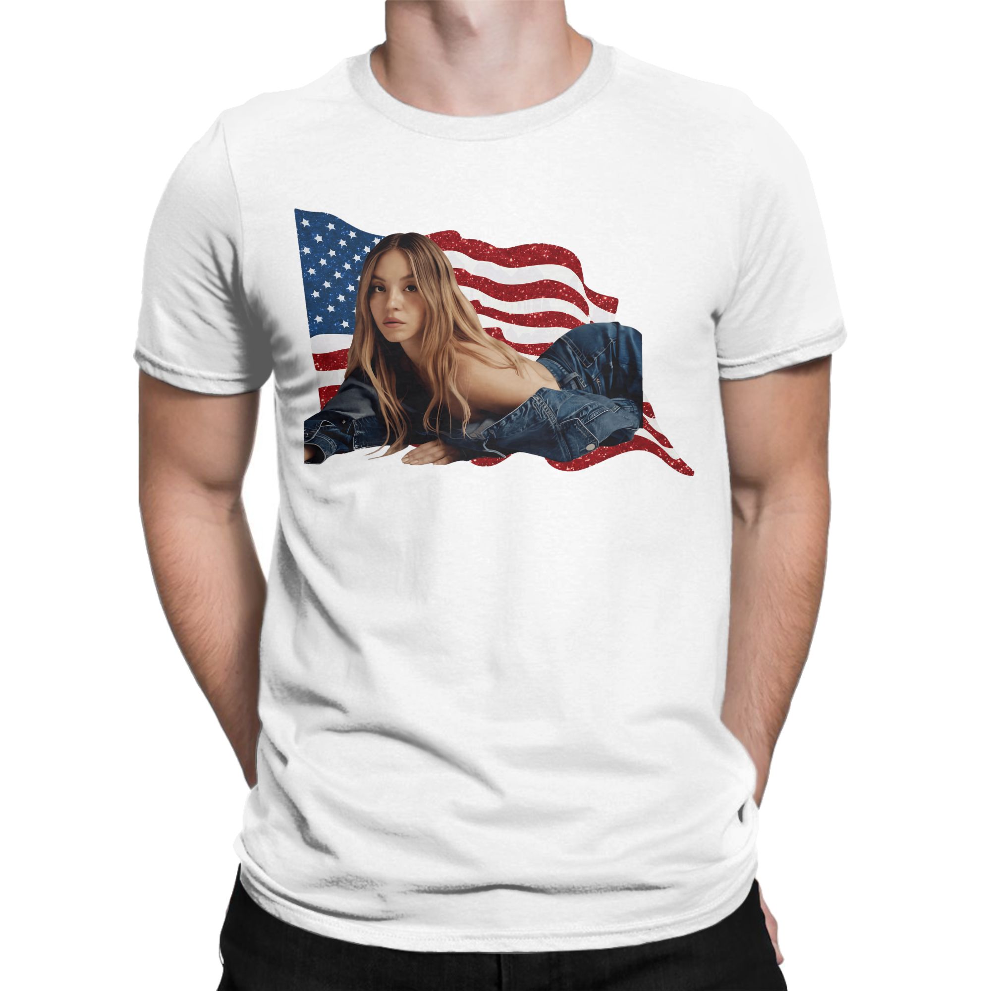 Men'S Fashion Sydney - Koszulka Sydney Sweeney Męska Letnia Bawełniana