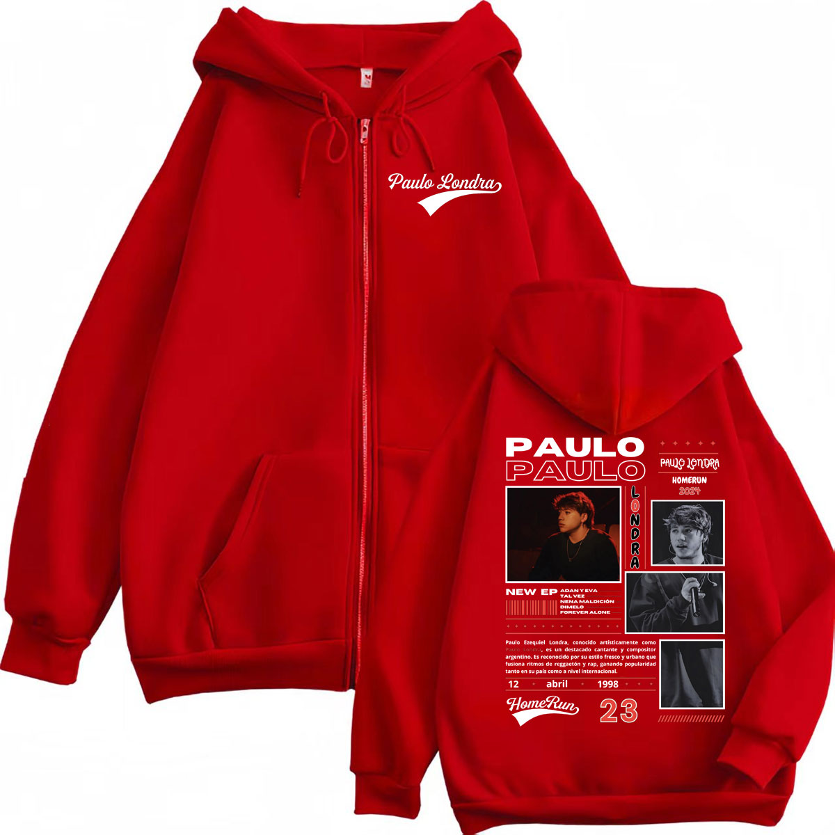 Raper Paulo Londra Homerun Alb – Mens Fashion Zip Up Hoodies recenzja i cena