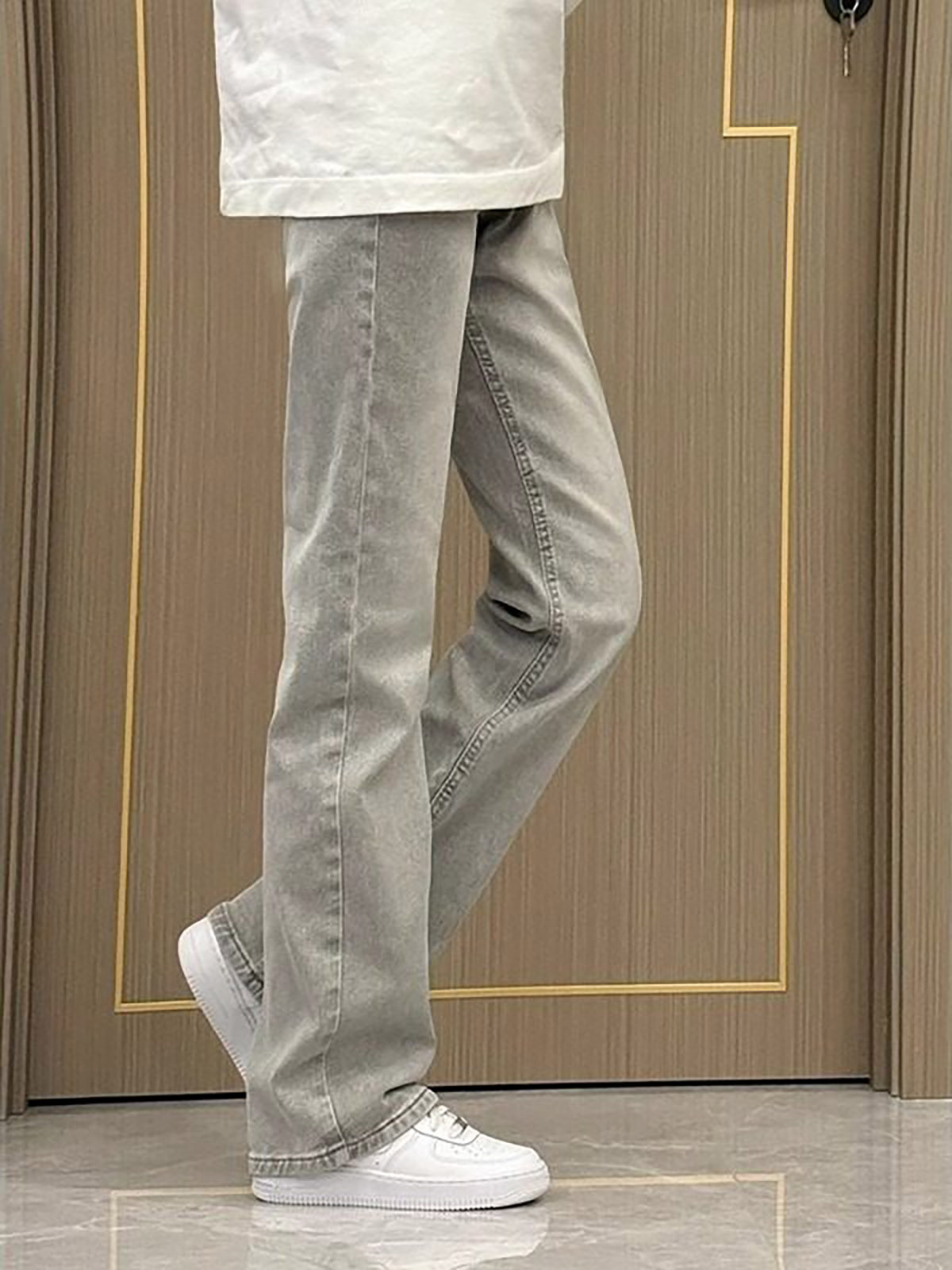 Dżinsy męskie w kolorze dymion – Men'S Fashion Grey Jeans recenzja i cena
