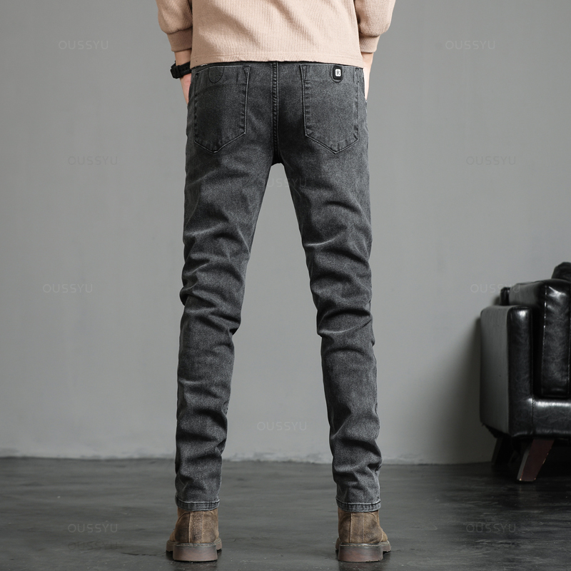 Jesienno-zimowa bawełniana męs – Men'S Fashion Grey Jeans recenzja i cena