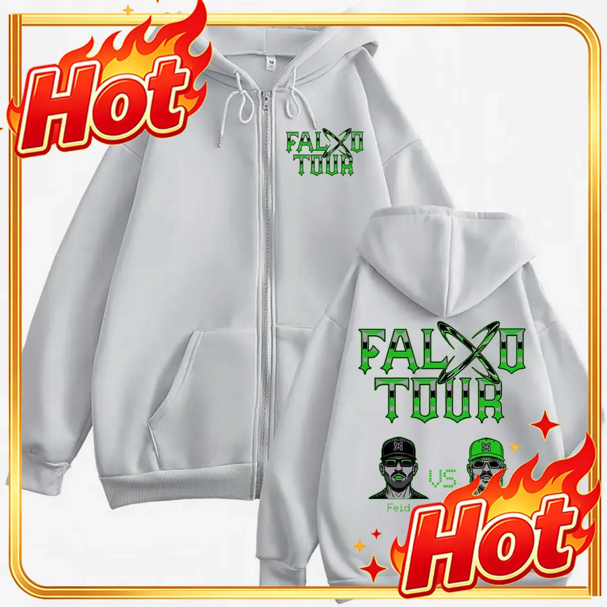 Feid Vs Ferxxo Falxxo Tour 202 – Mens Fashion Zip Up Hoodies recenzja i cena